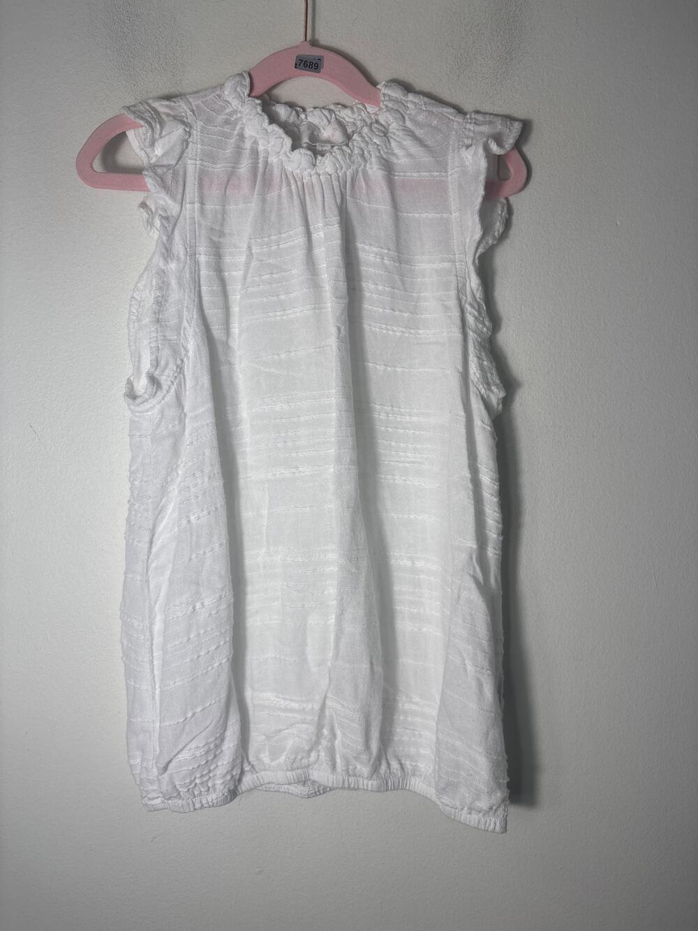 Girls Bella Dahl White Flutter Sleeve Top Sz 14